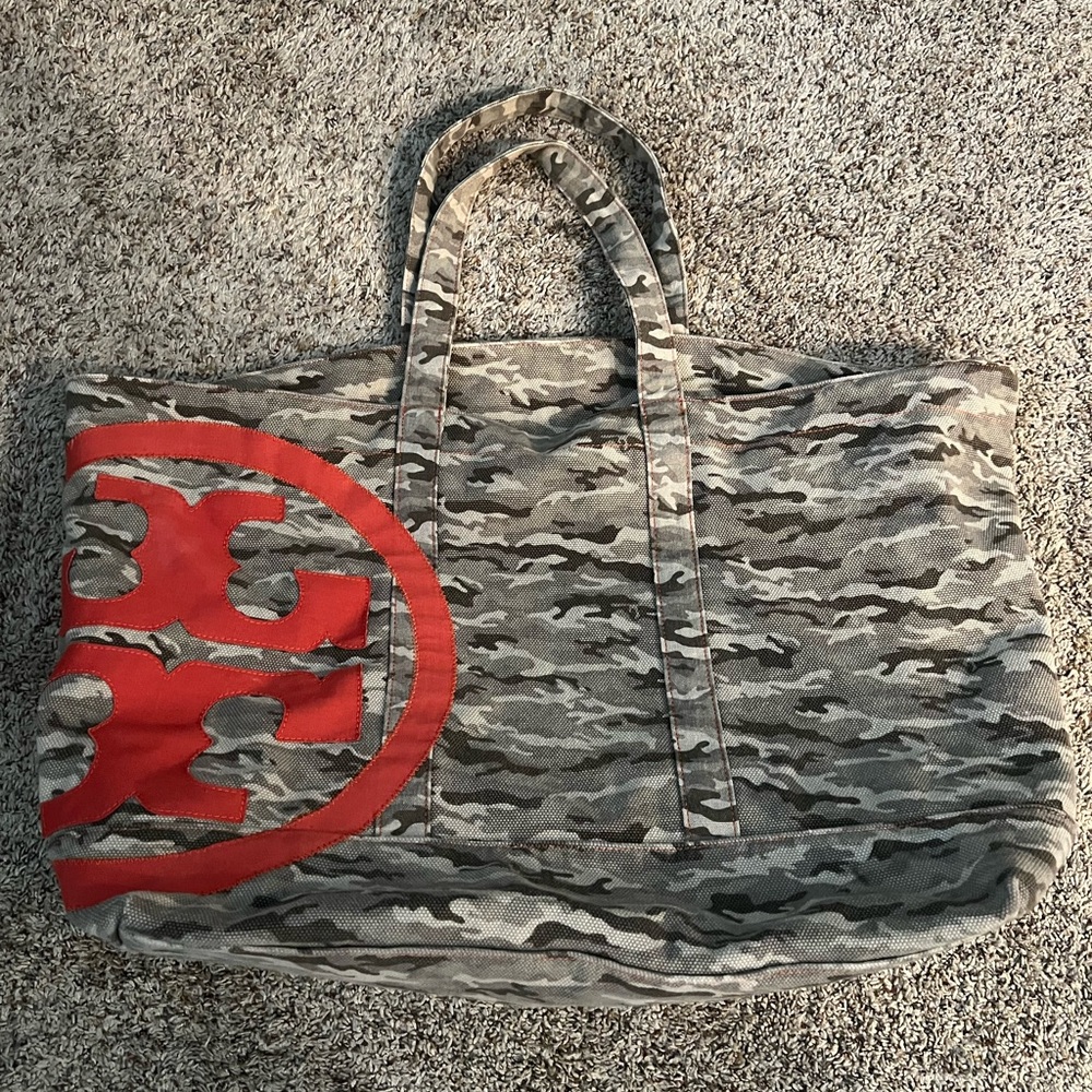Tory Burch large camo tote